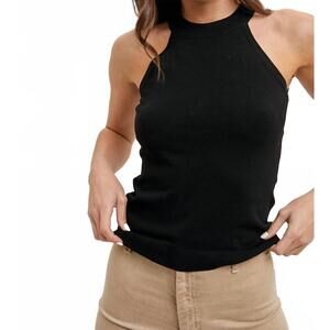 NEW BLUIVY marais halter neck top in black